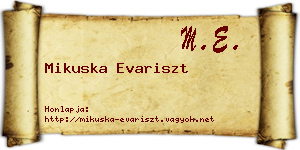 Mikuska Evariszt névjegykártya
